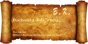 Buchvald Károly névjegykártya